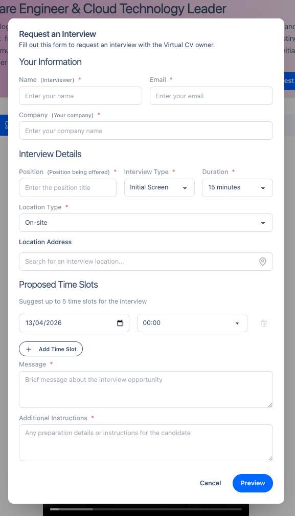 Virtual CV screenshot 1
