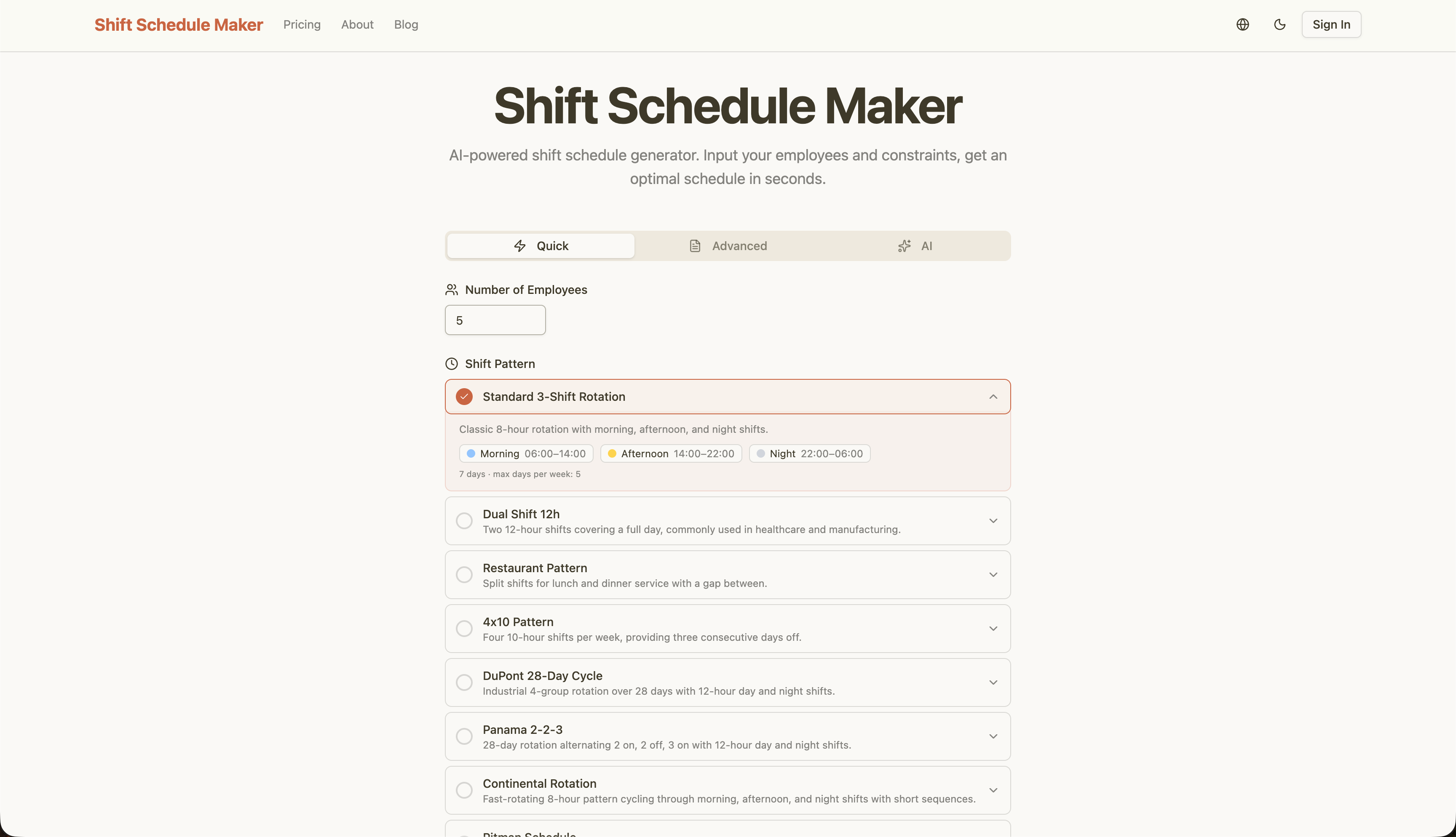 Shift Schedule Maker screenshot 1