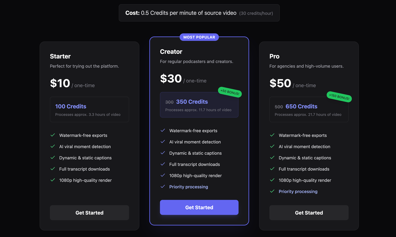 PodClip AI - YouTube Podcasts to Viral Shorts screenshot 3