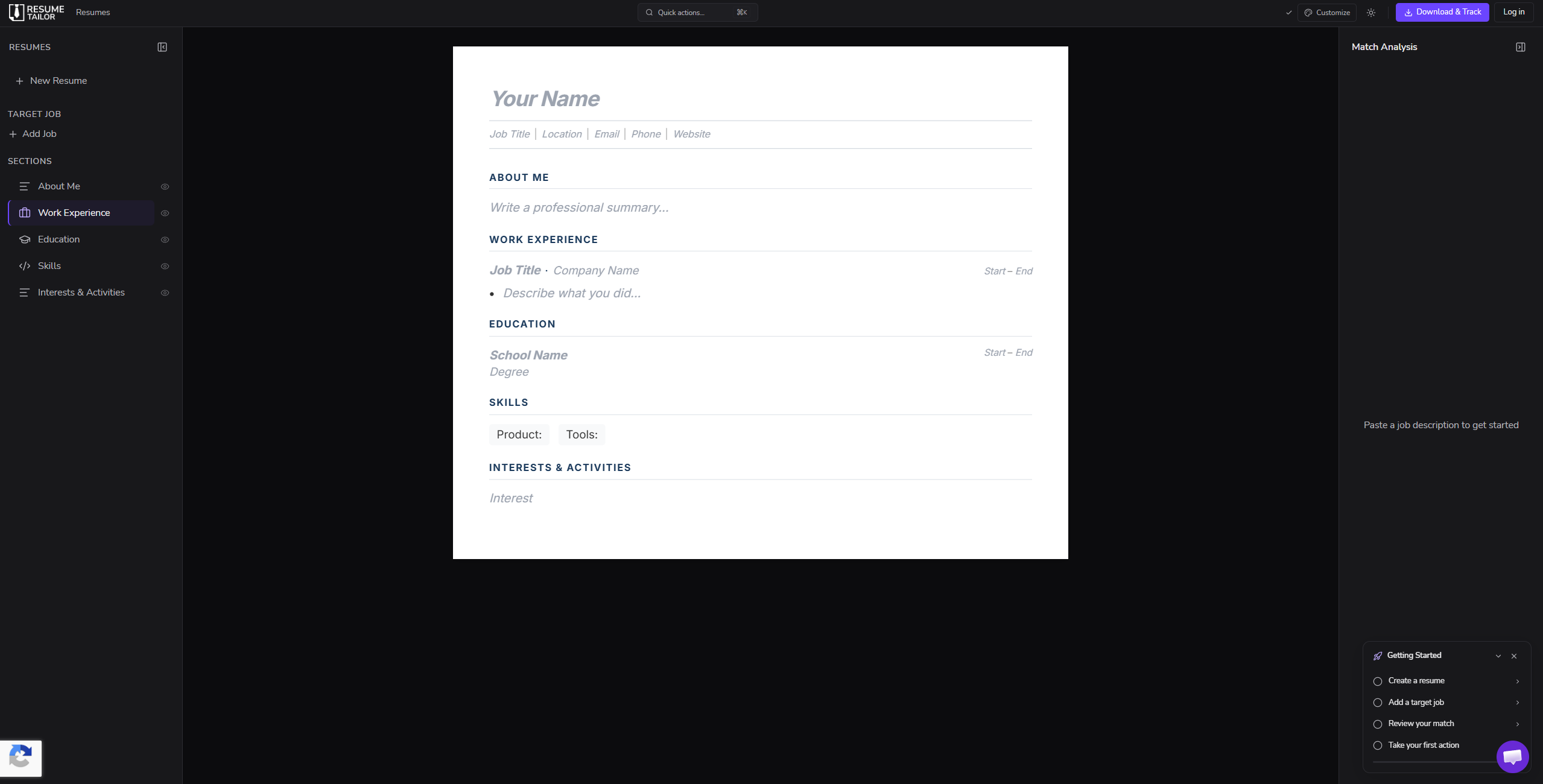Resume Tailor screenshot 1