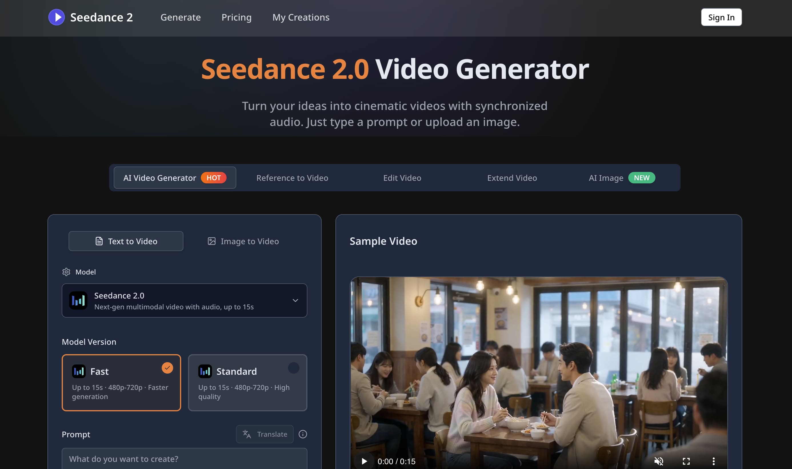 Seedance 2.0 – Create Professional Cinematic AI Videos screenshot 1
