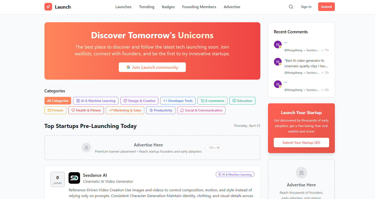 Launch Community screenshot 1
