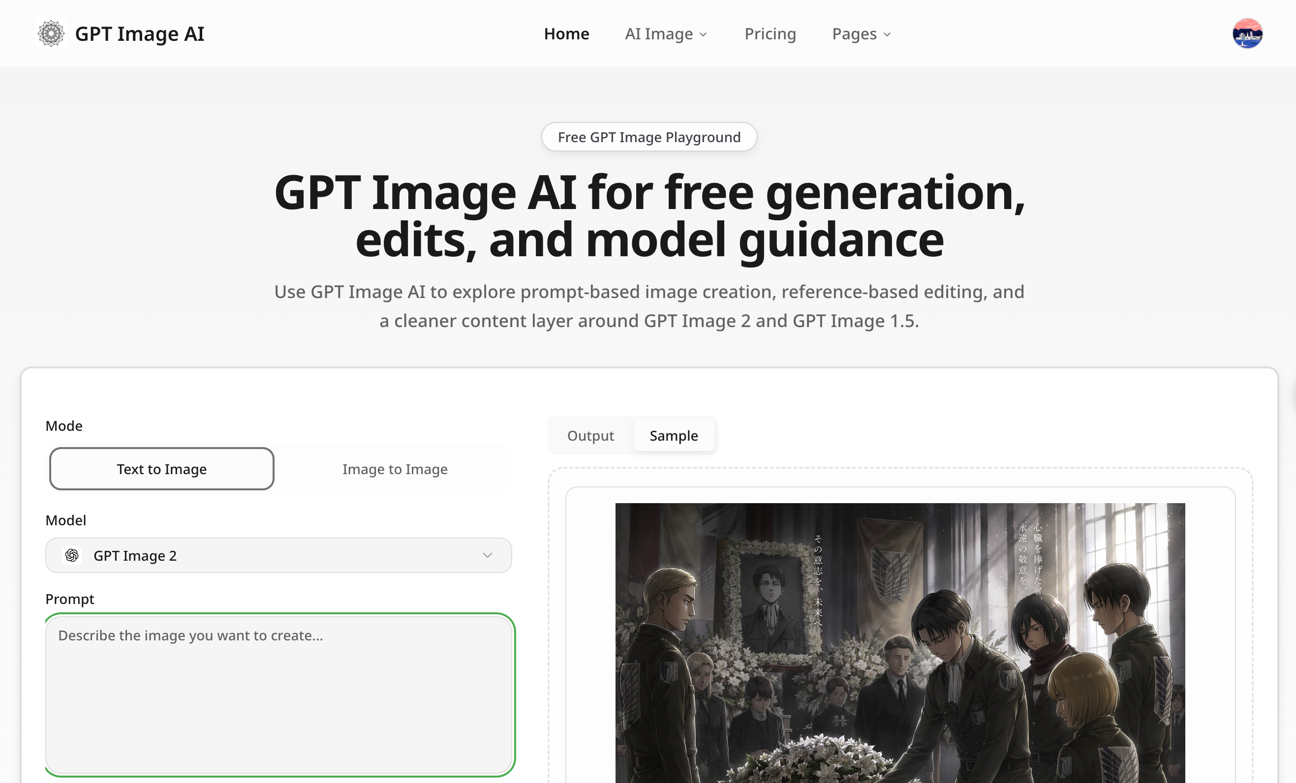 GPT Image AI - Free GPT Image 2 & 1.5 Image Generator screenshot 1