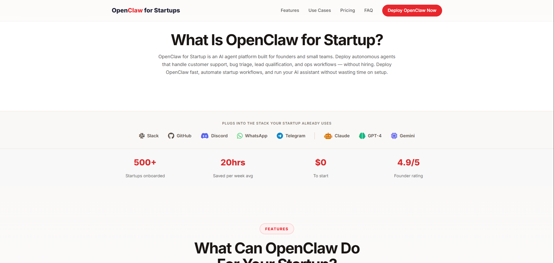 OpenClaw for Startup screenshot 2