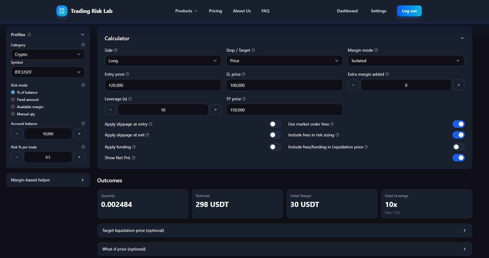 Trading Risk Lab screenshot 1