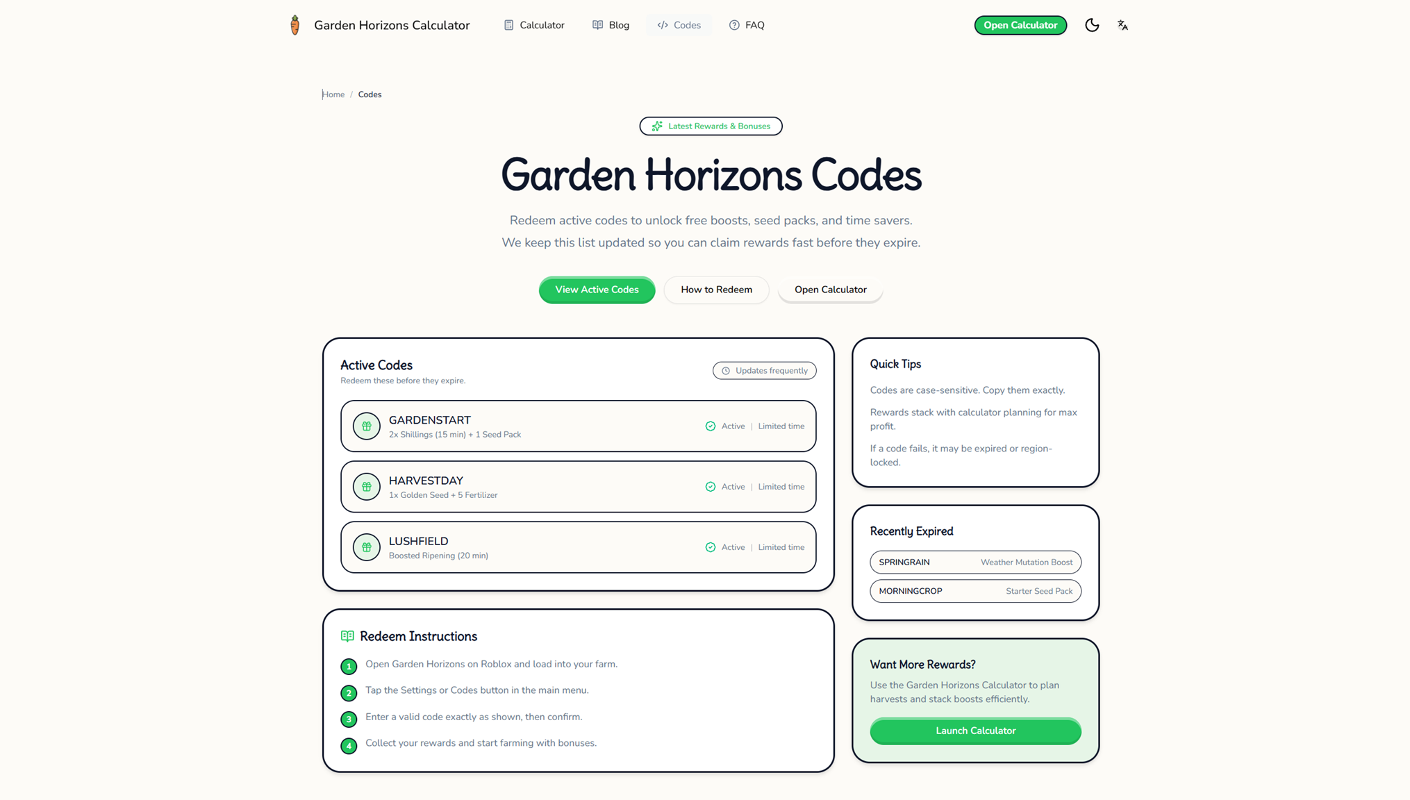 Garden Horizons Calculator screenshot 2