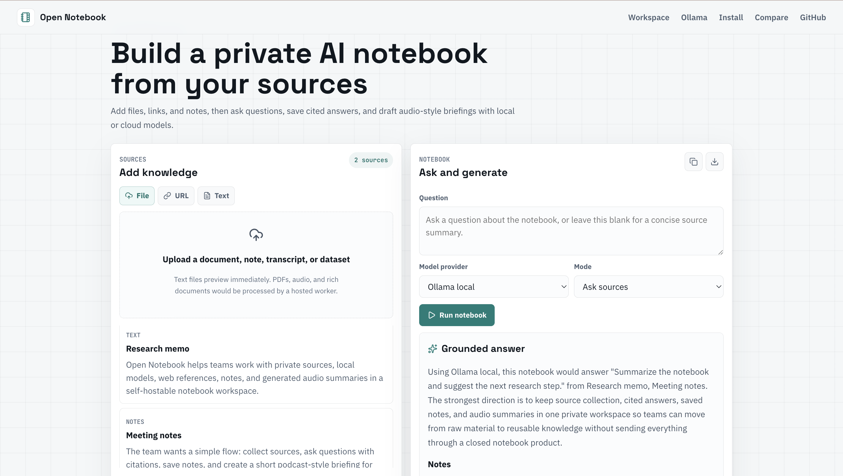 Open Notebook screenshot 1