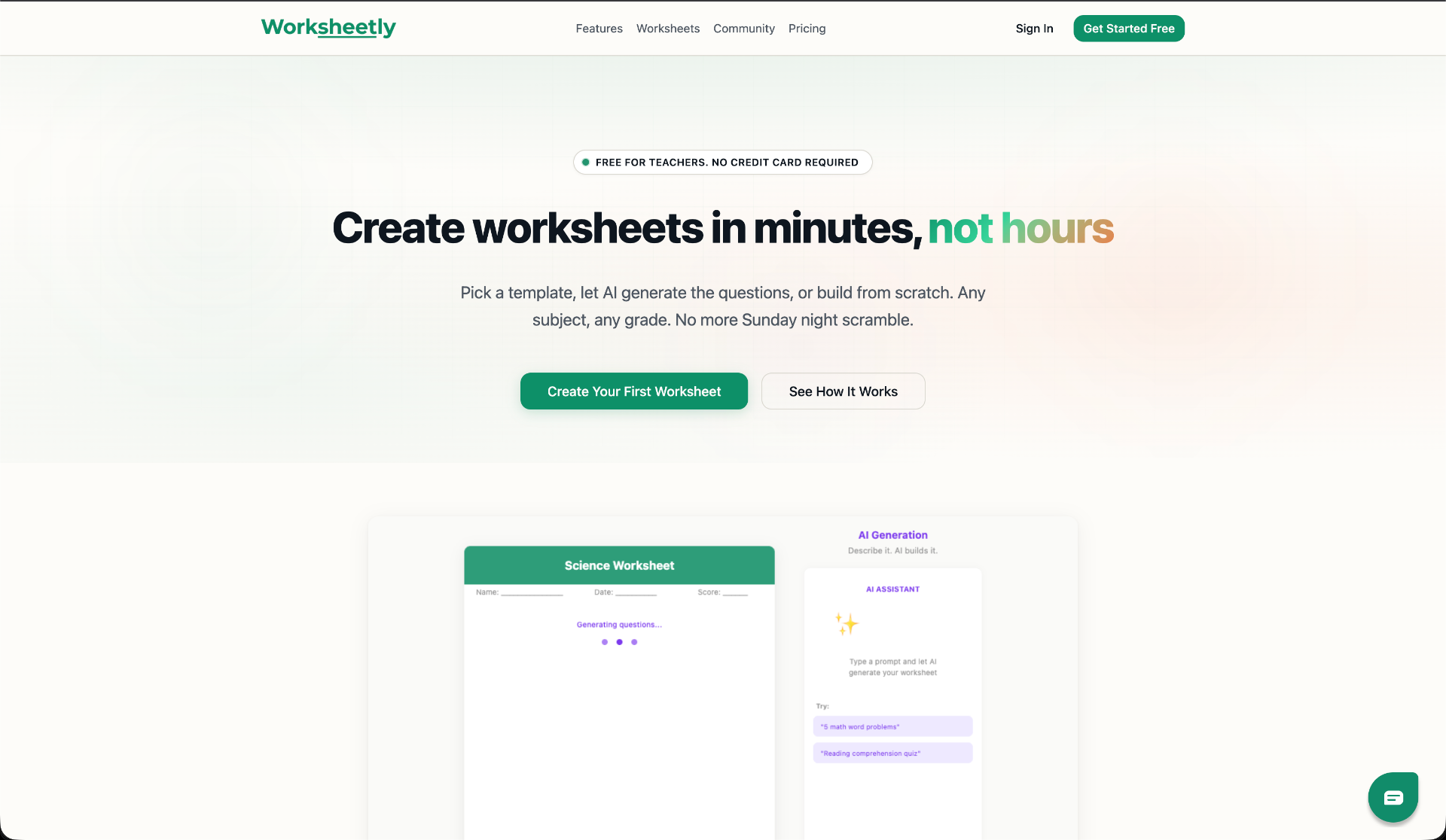 Worksheetly screenshot 1