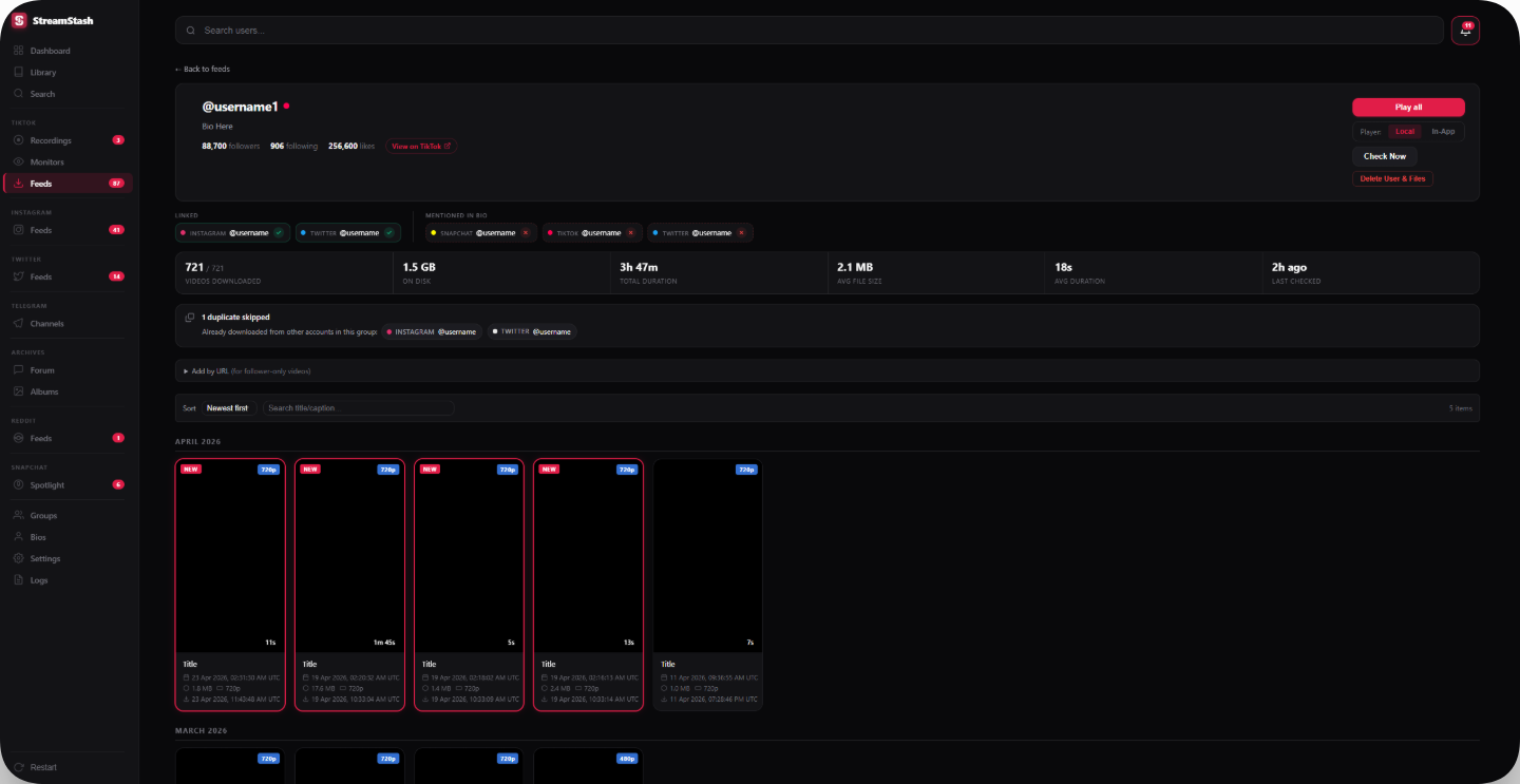 StreamStash screenshot 1