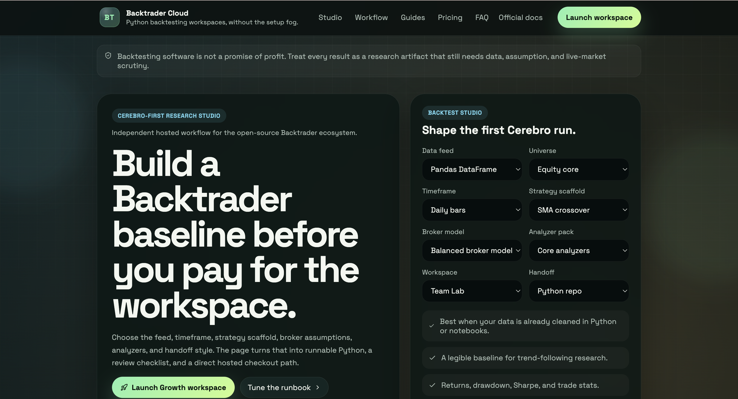 Backtrader Cloud screenshot 1