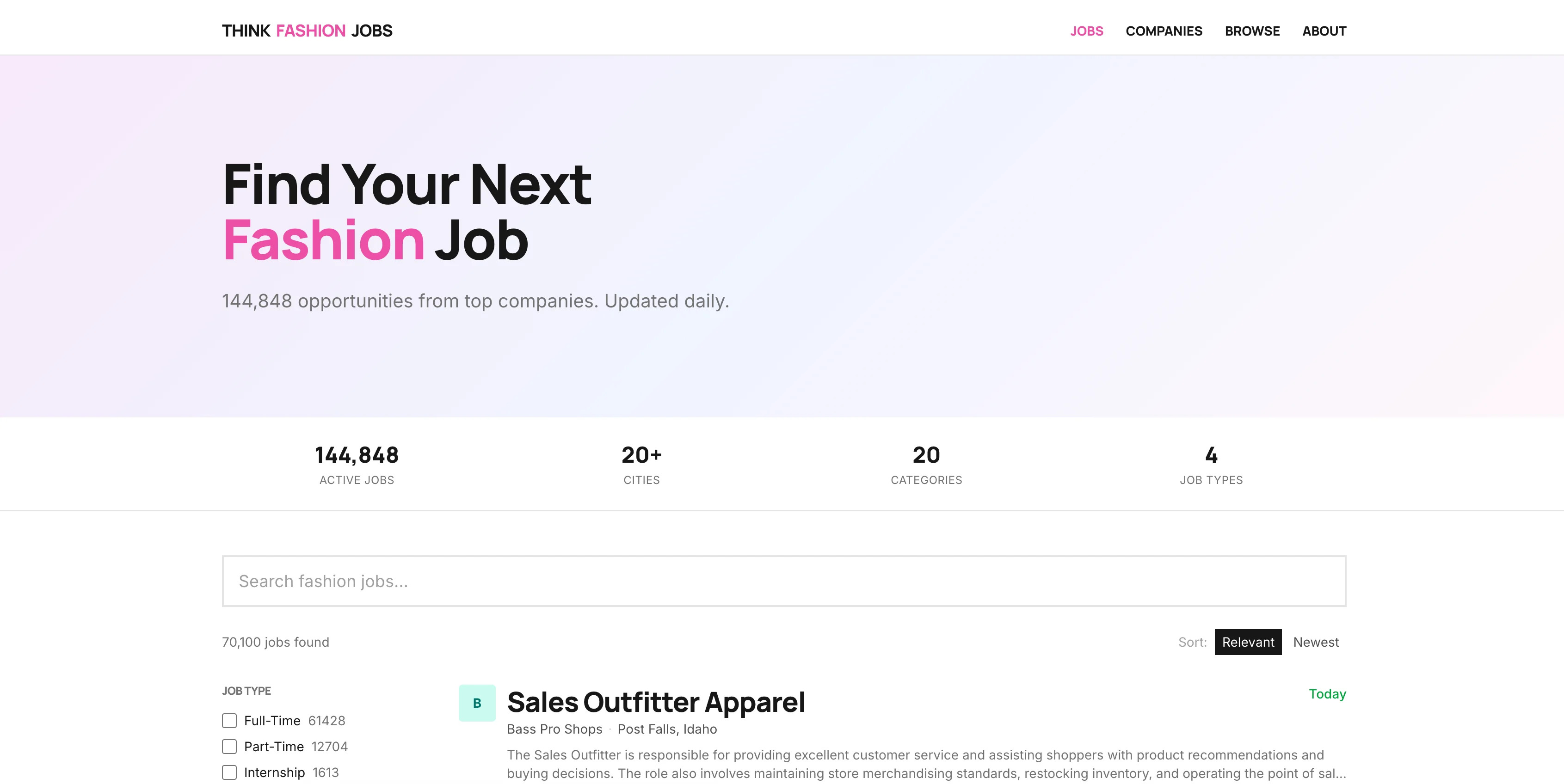 Think Fashion Jobs screenshot 1