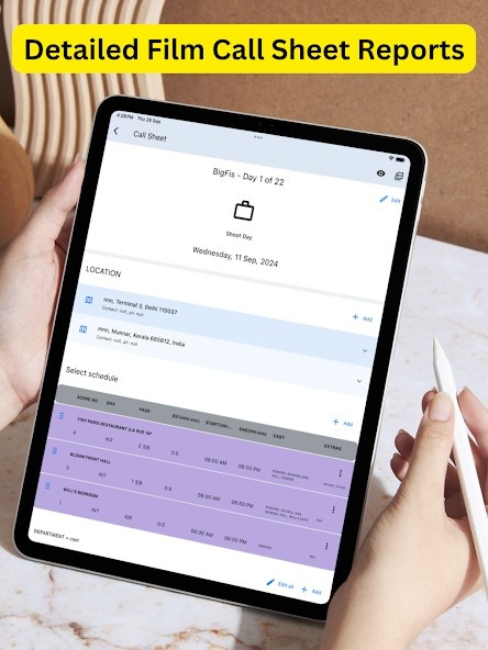 Call Sheet Software & Smart Call Sheet Generator | Studiovity screenshot 1