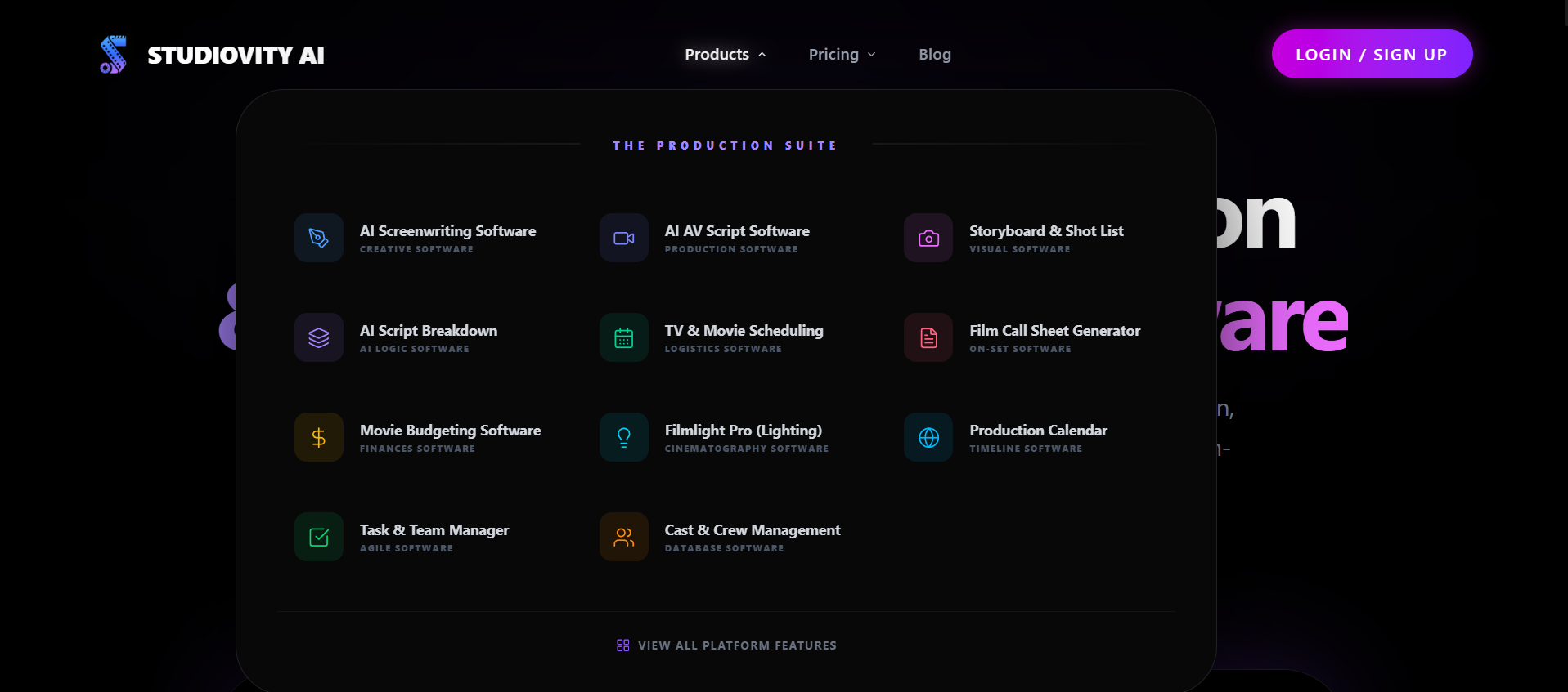 AI Pre Production Software | Studiovity screenshot 1