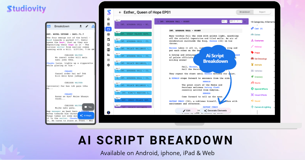 AI Script Breakdown Software | Studiovity screenshot 1