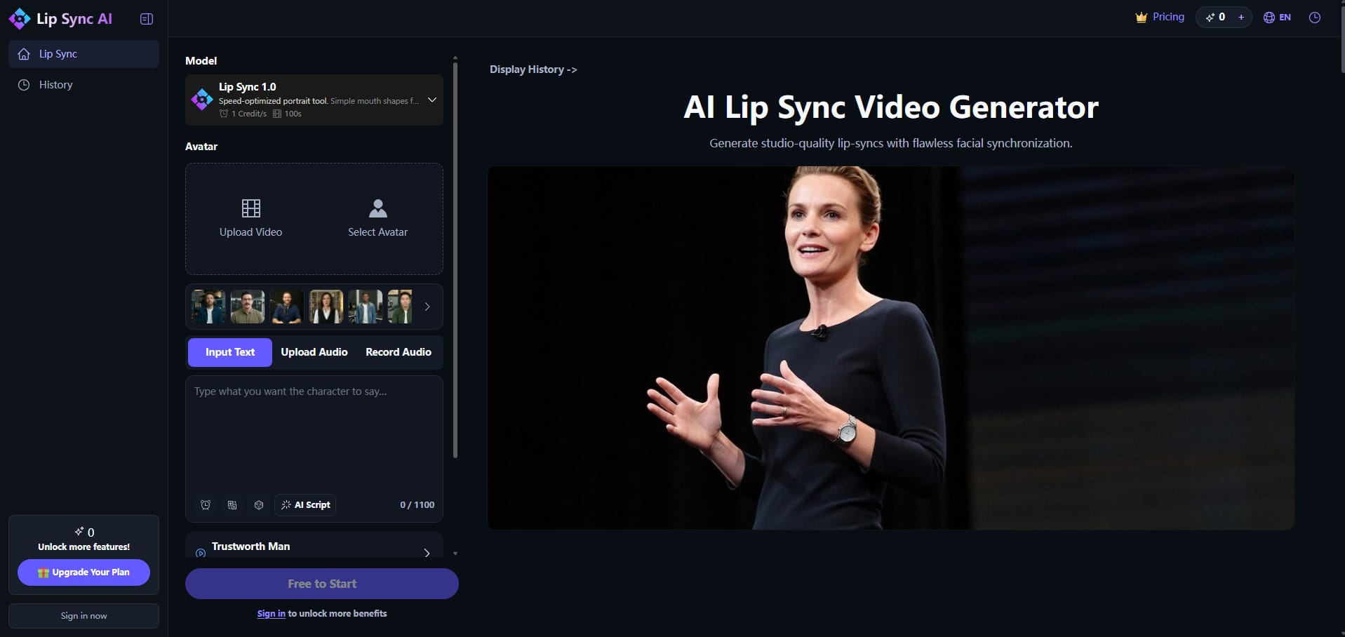 Lip Sync AI Video Generator screenshot 1