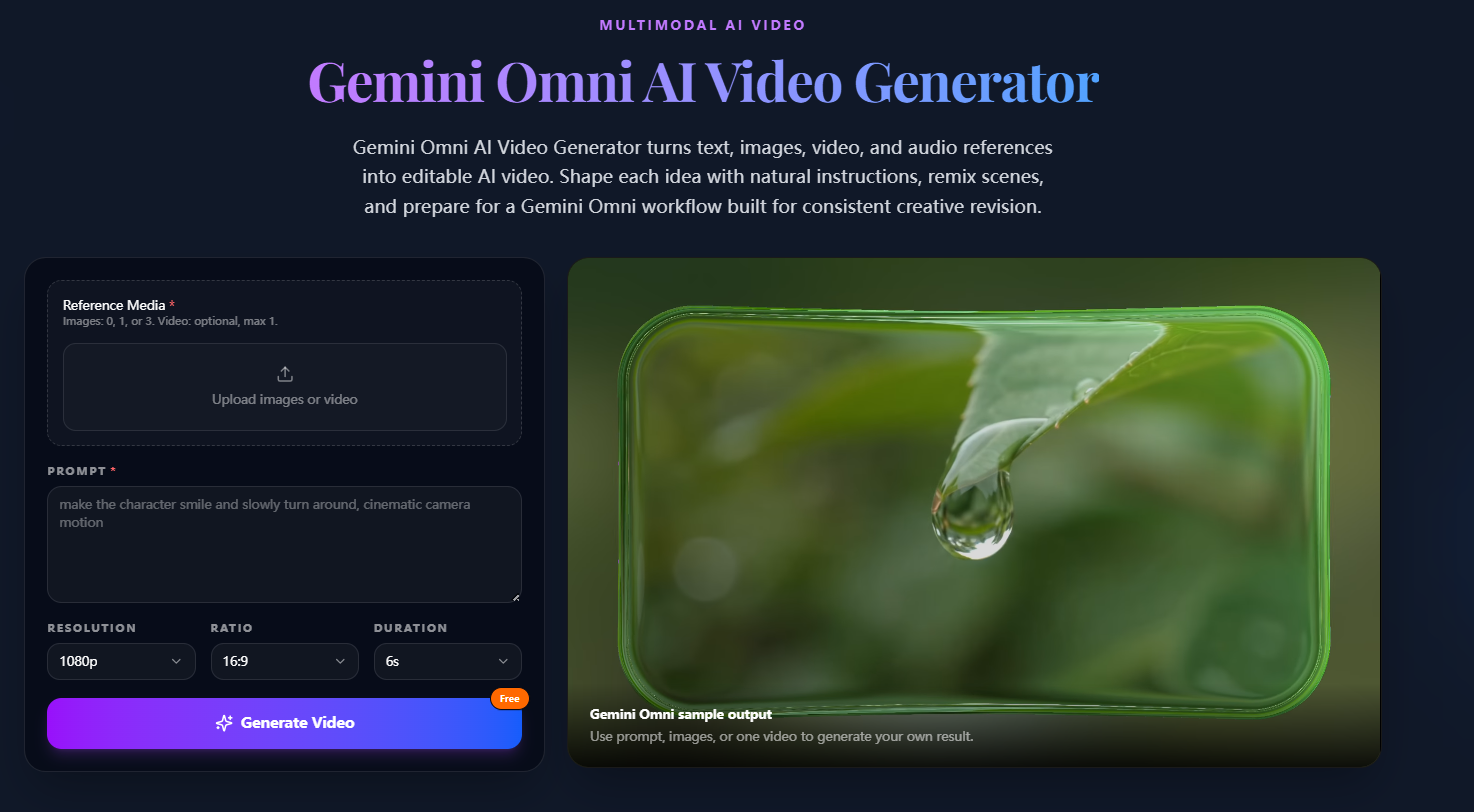 Gemini Omni AI Video Generator screenshot 1