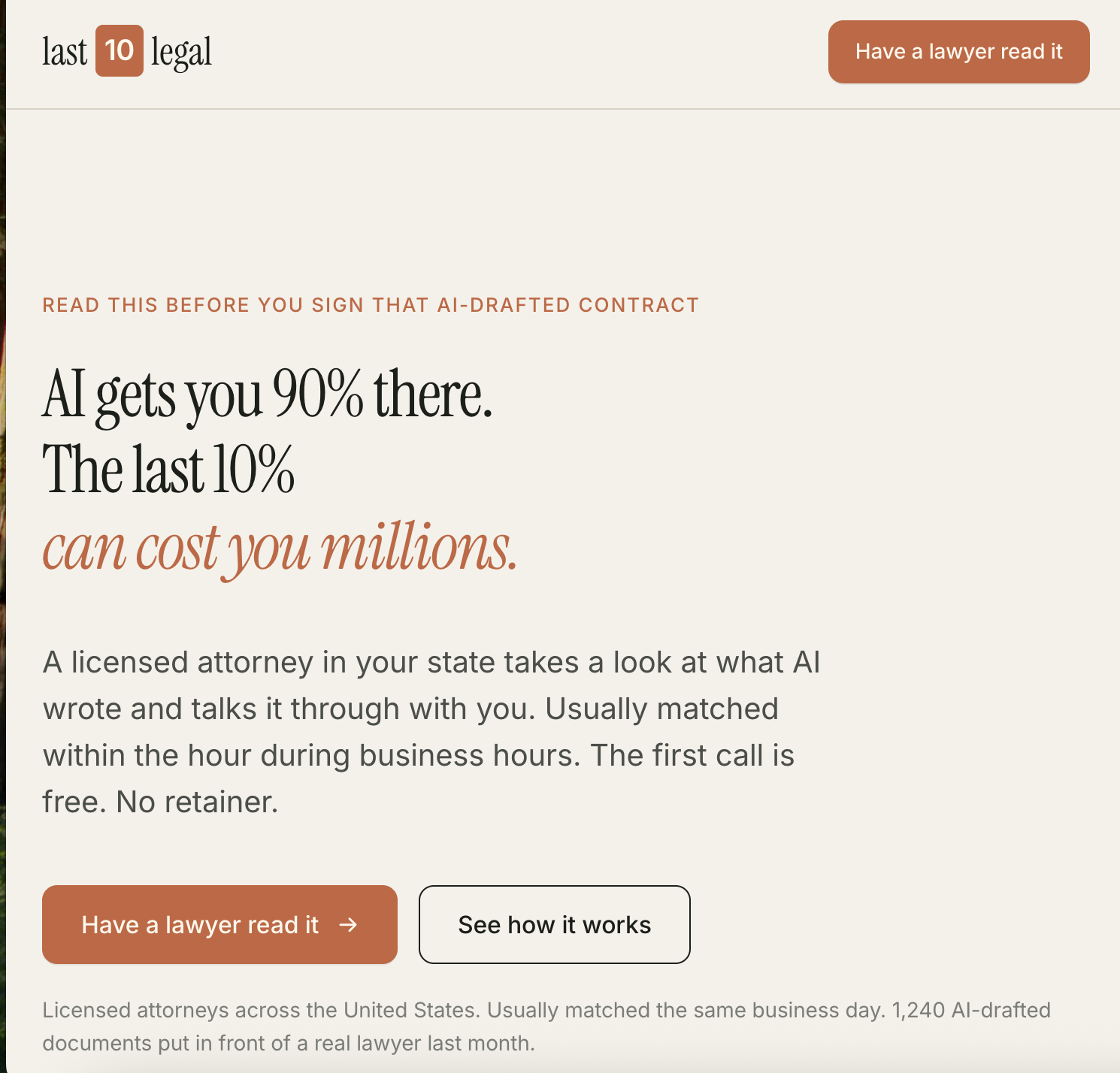 Last 10 legal screenshot 1