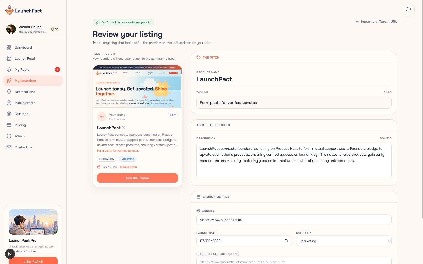 LaunchPact screenshot 1