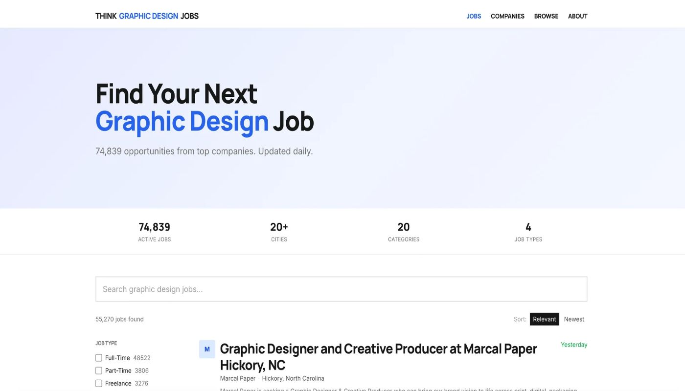 Think Graphic Design Jobs screenshot 1
