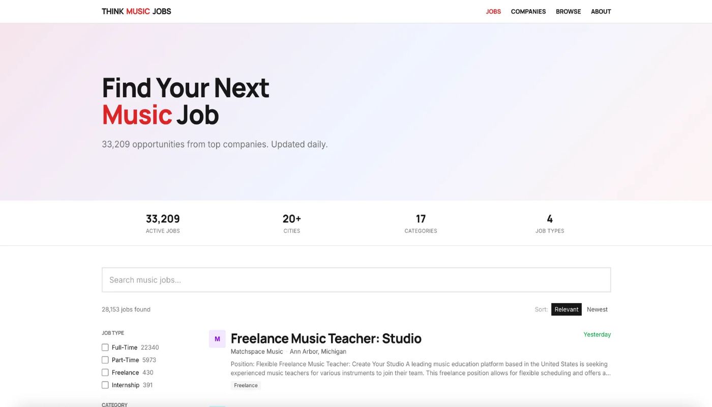 Think Music Jobs screenshot 1