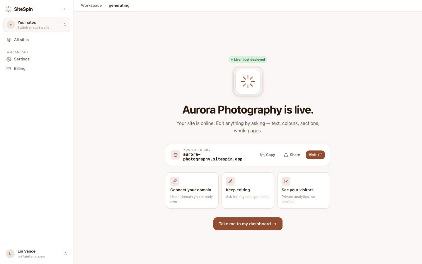 SiteSpin screenshot 1