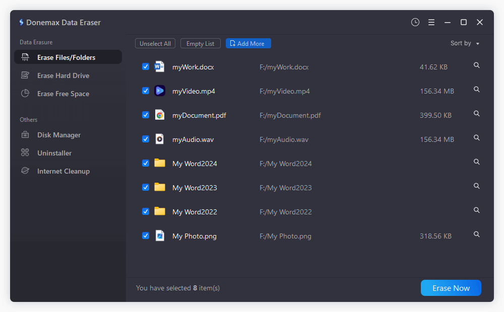 Donemax Data Eraser for Windows screenshot 1