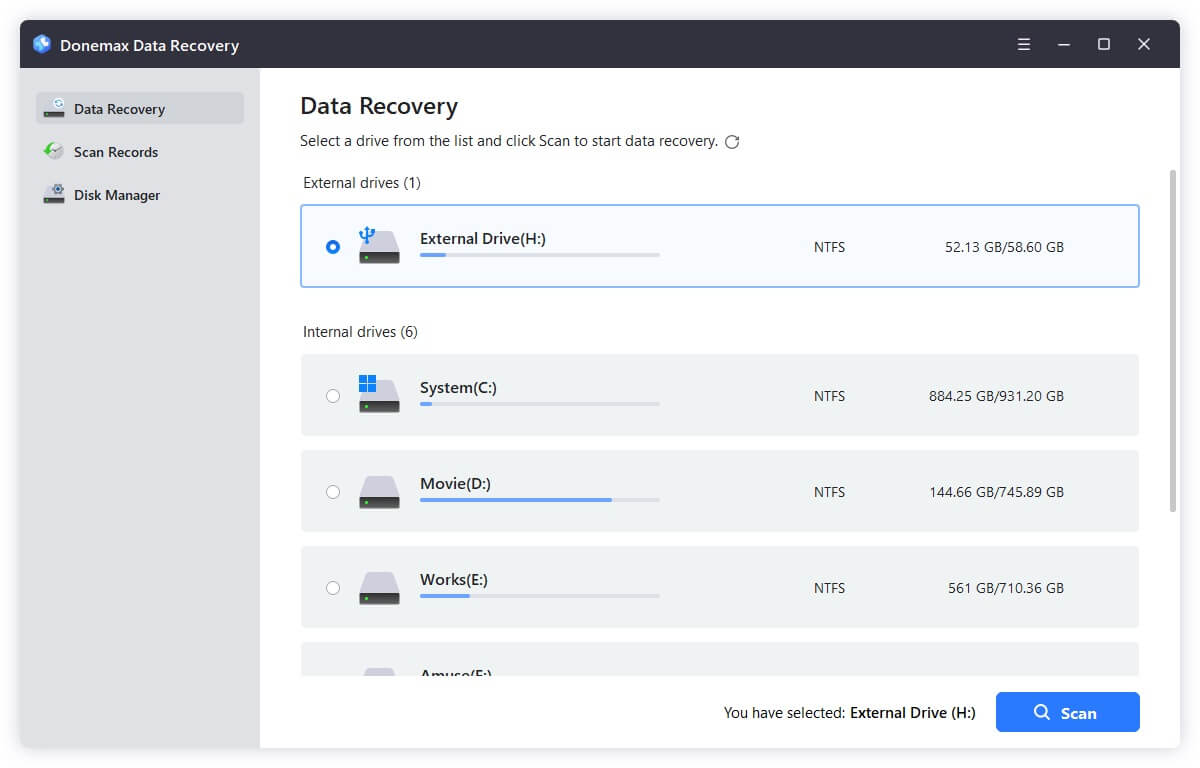 Donemax Data Recovery for Windows screenshot 1