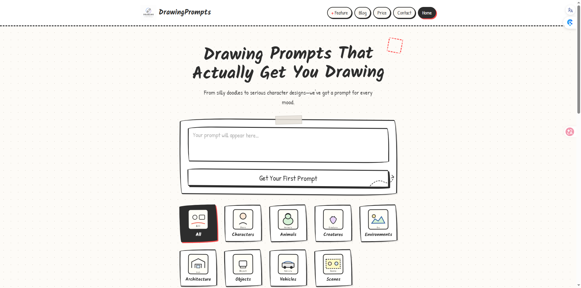 ai drawing prompts generator screenshot 1