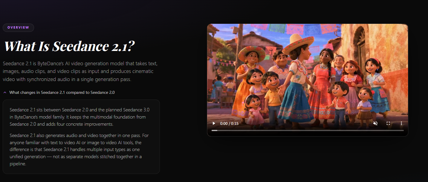 Seedance 2.1 AI Video Generator screenshot 1