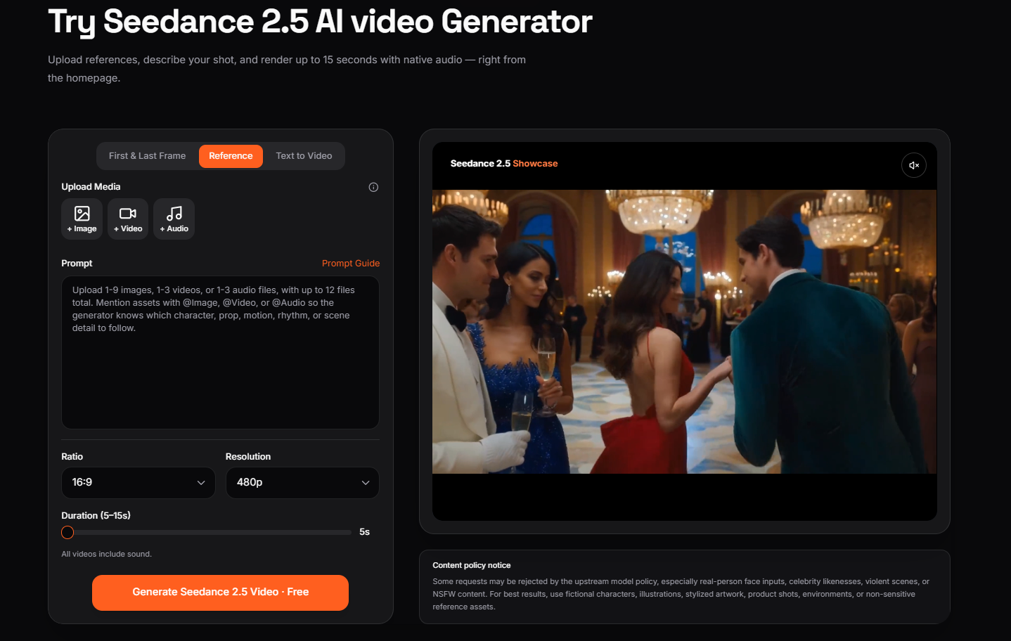Seedance 2.5 Online screenshot 1