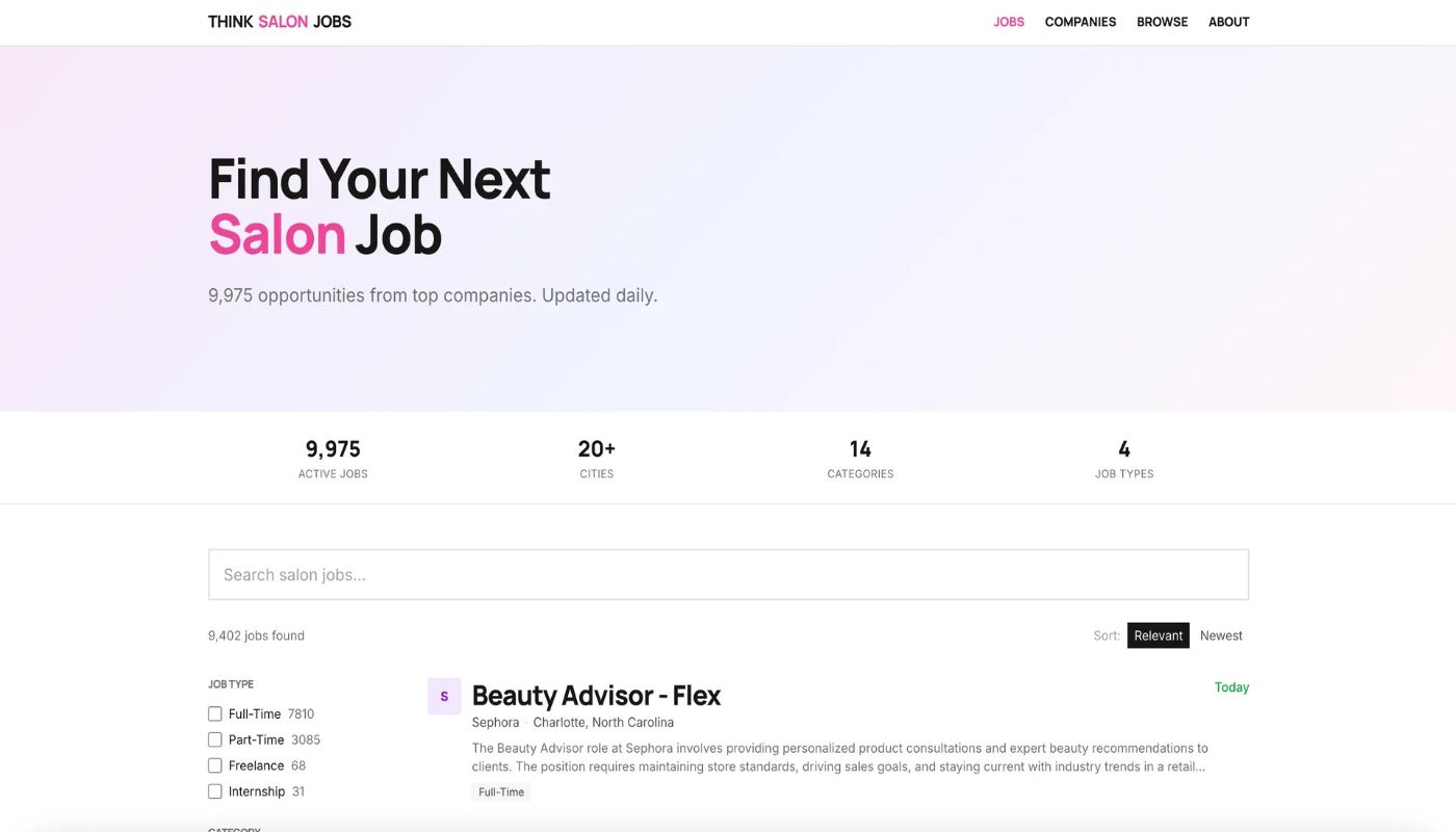 Think Salon Jobs screenshot 1