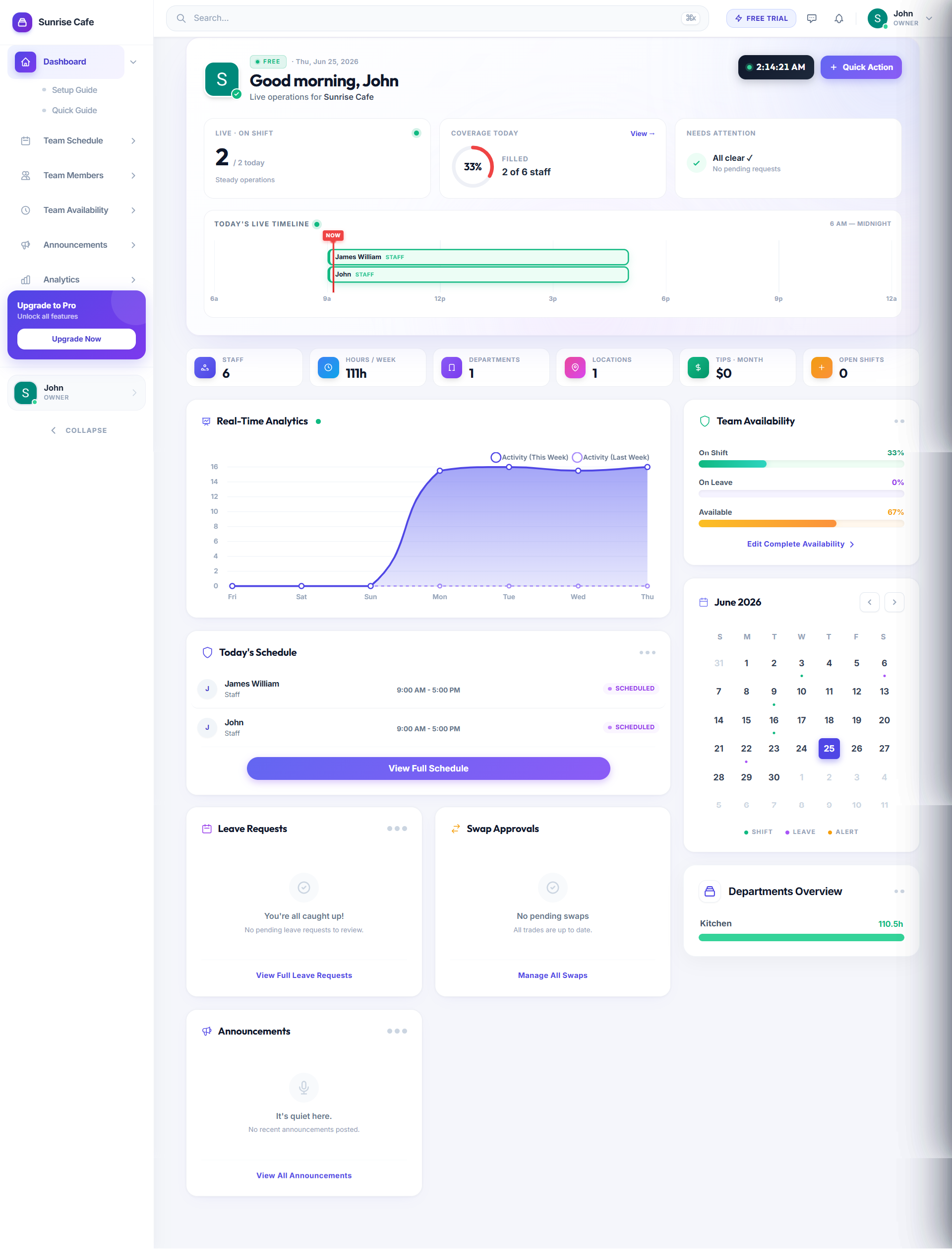 Staffschedule.io screenshot 2