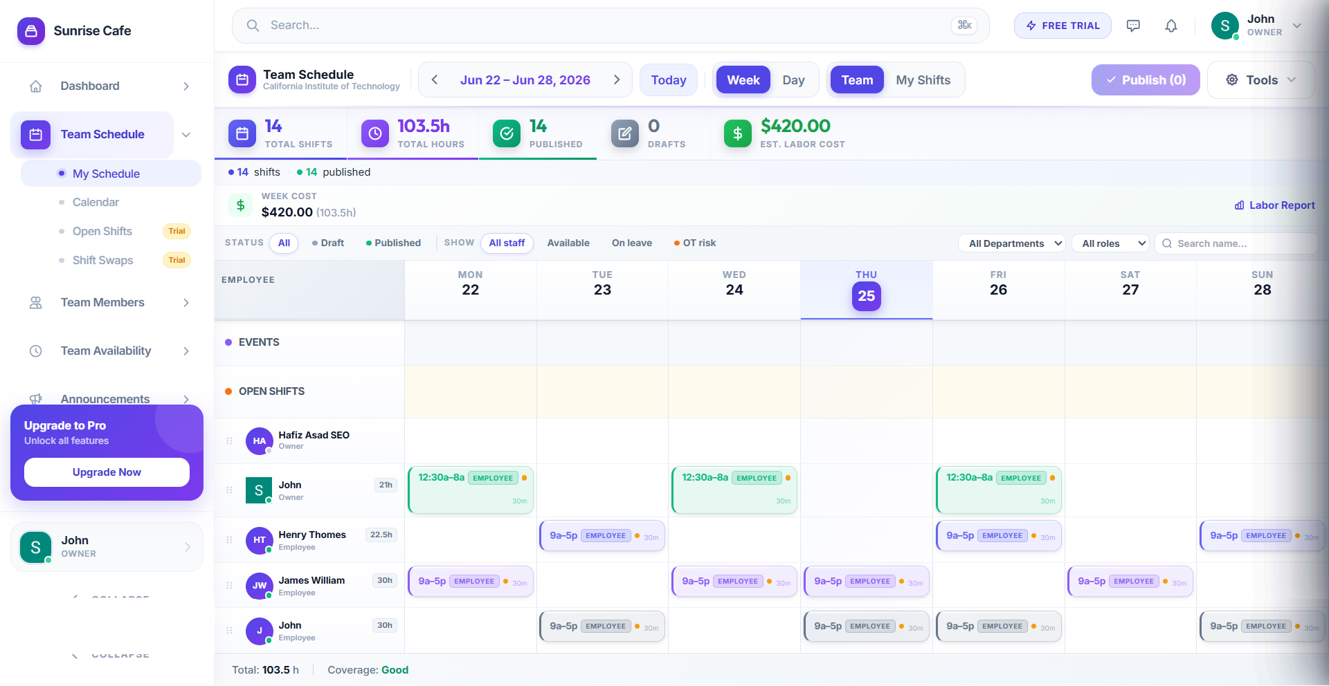 Staffschedule.io screenshot 3