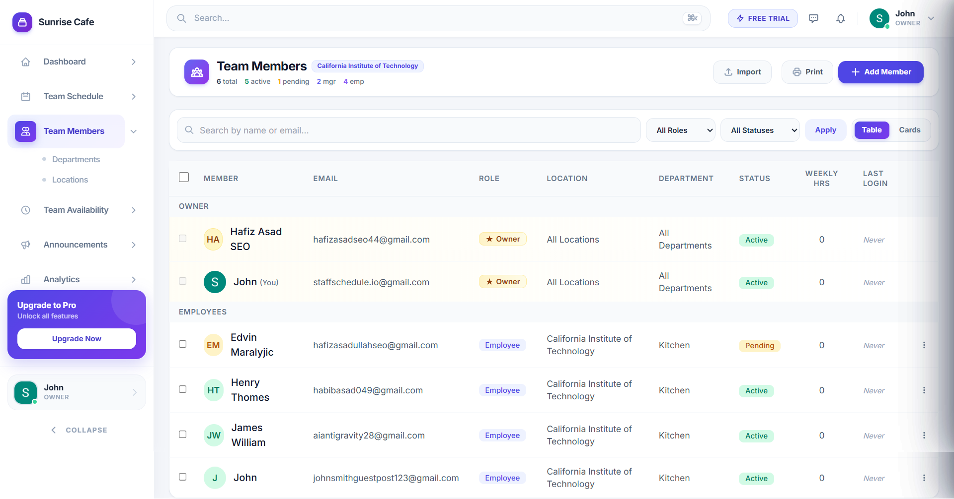Staffschedule.io screenshot 4