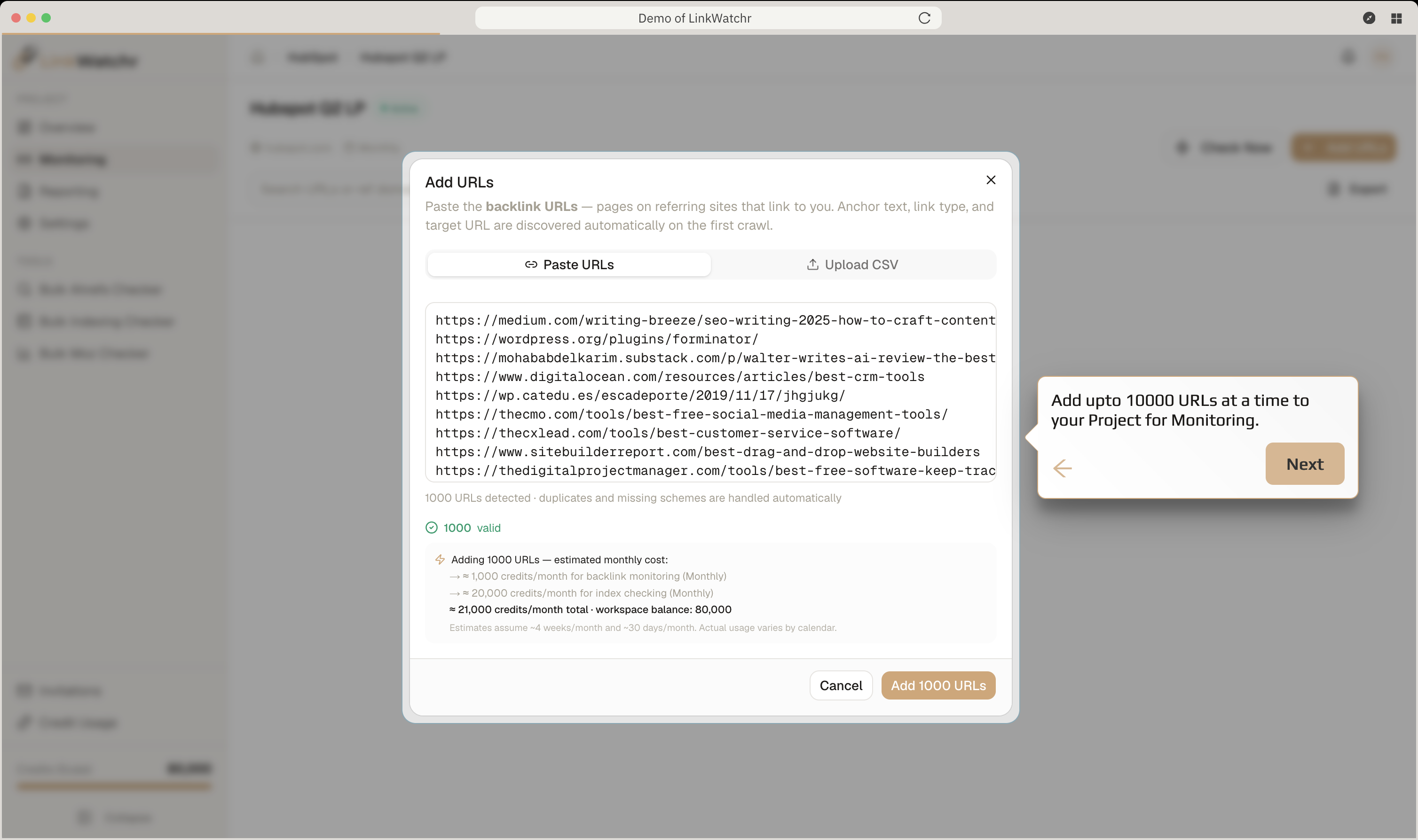 LinkWatchr screenshot 2
