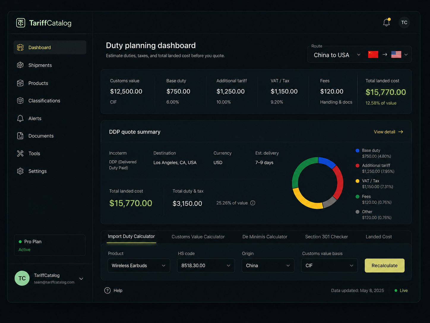 TariffCatalog screenshot 1