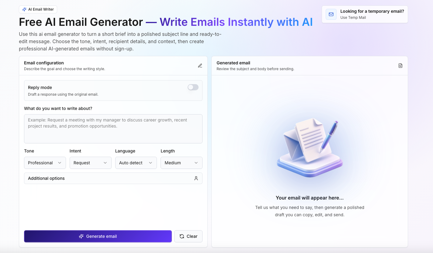 AI Email Generator screenshot 1