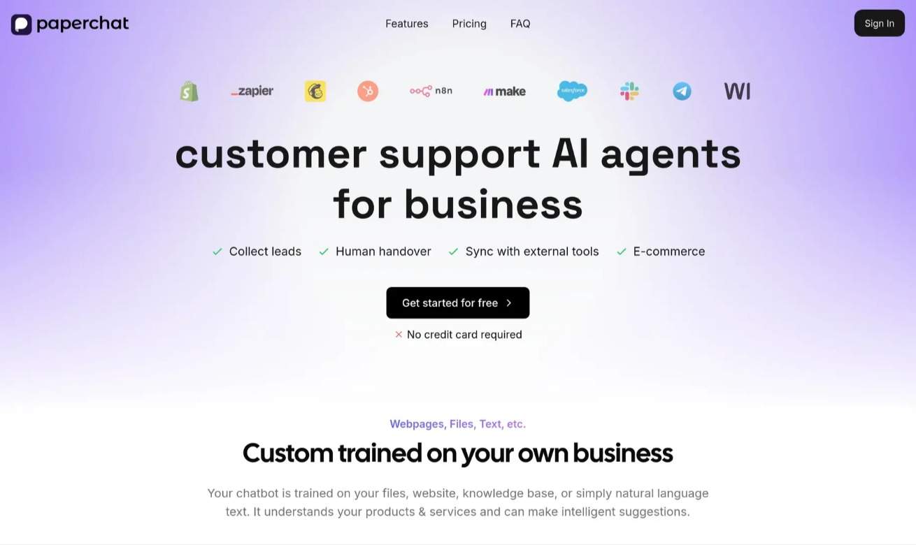 Paperchat - AI customer support screenshot 2