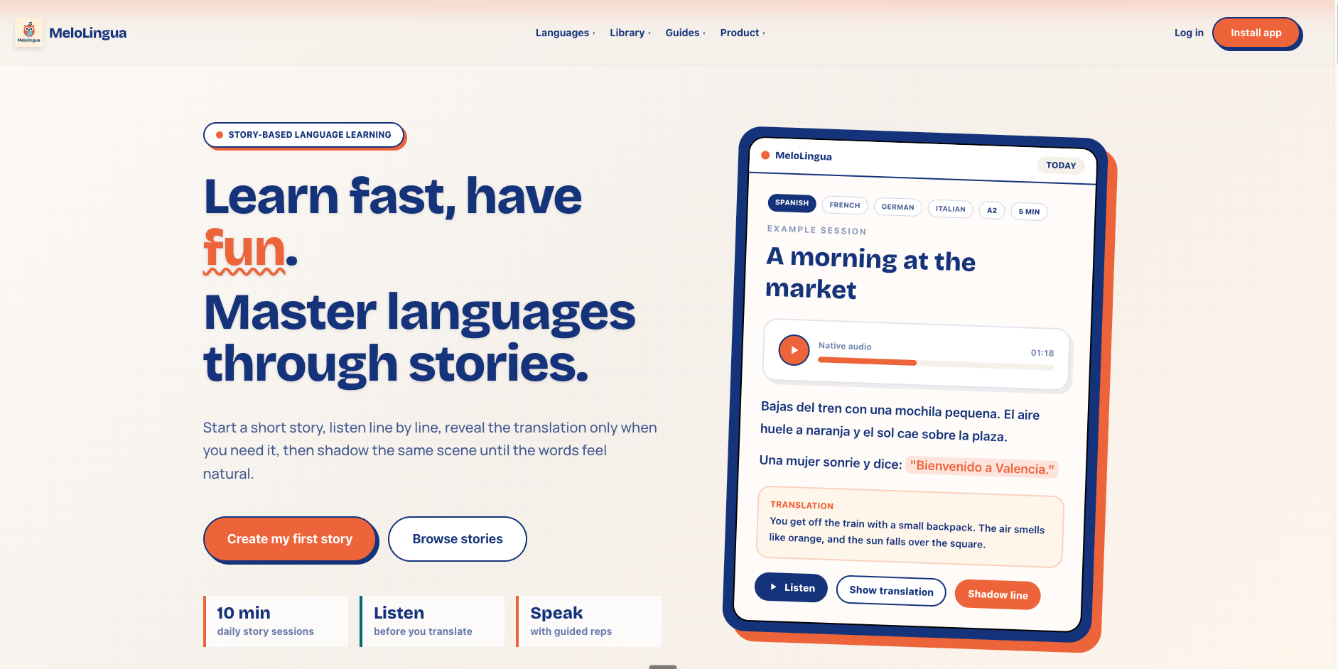 MeloLingua screenshot 1