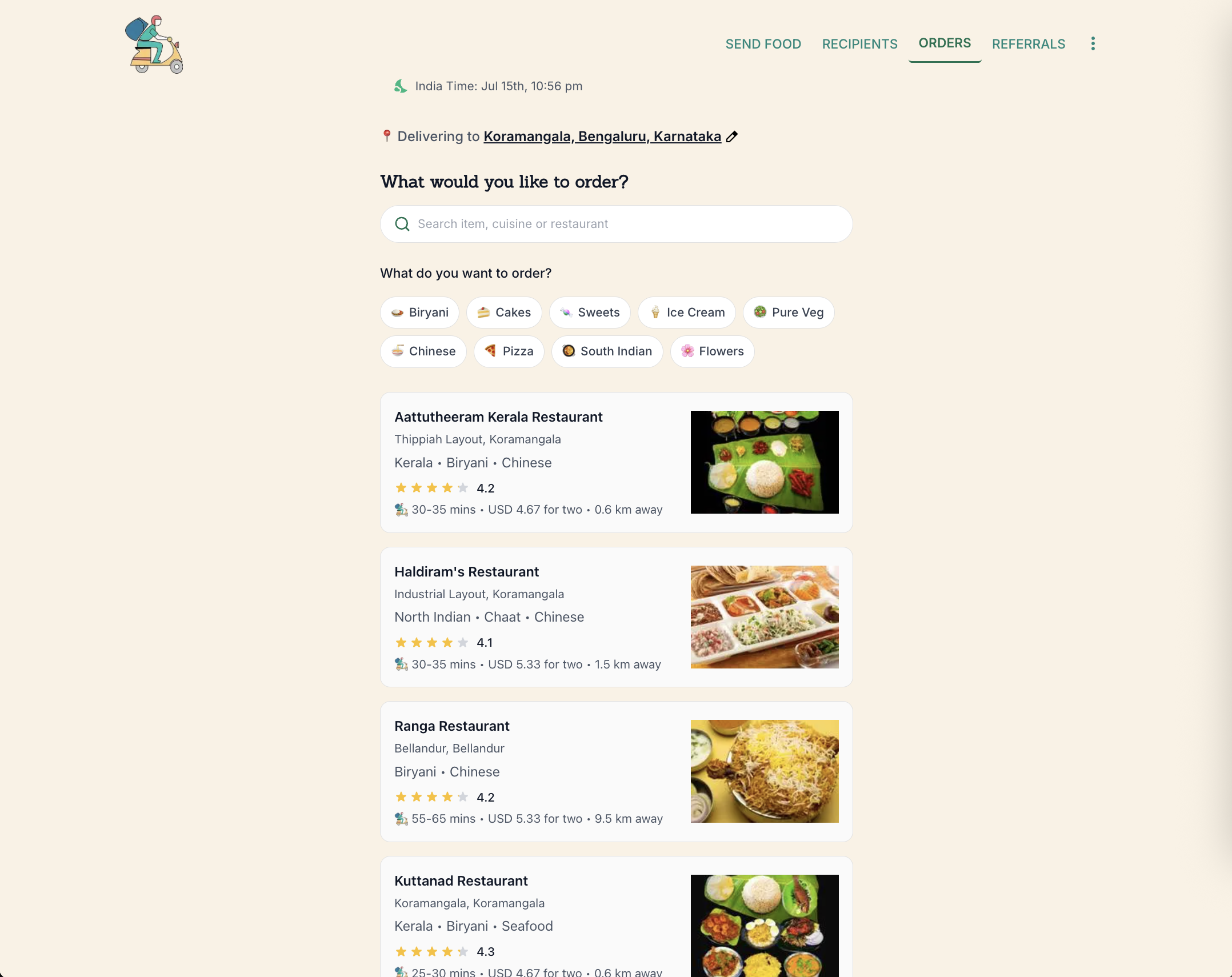 FoodToIndia screenshot 1