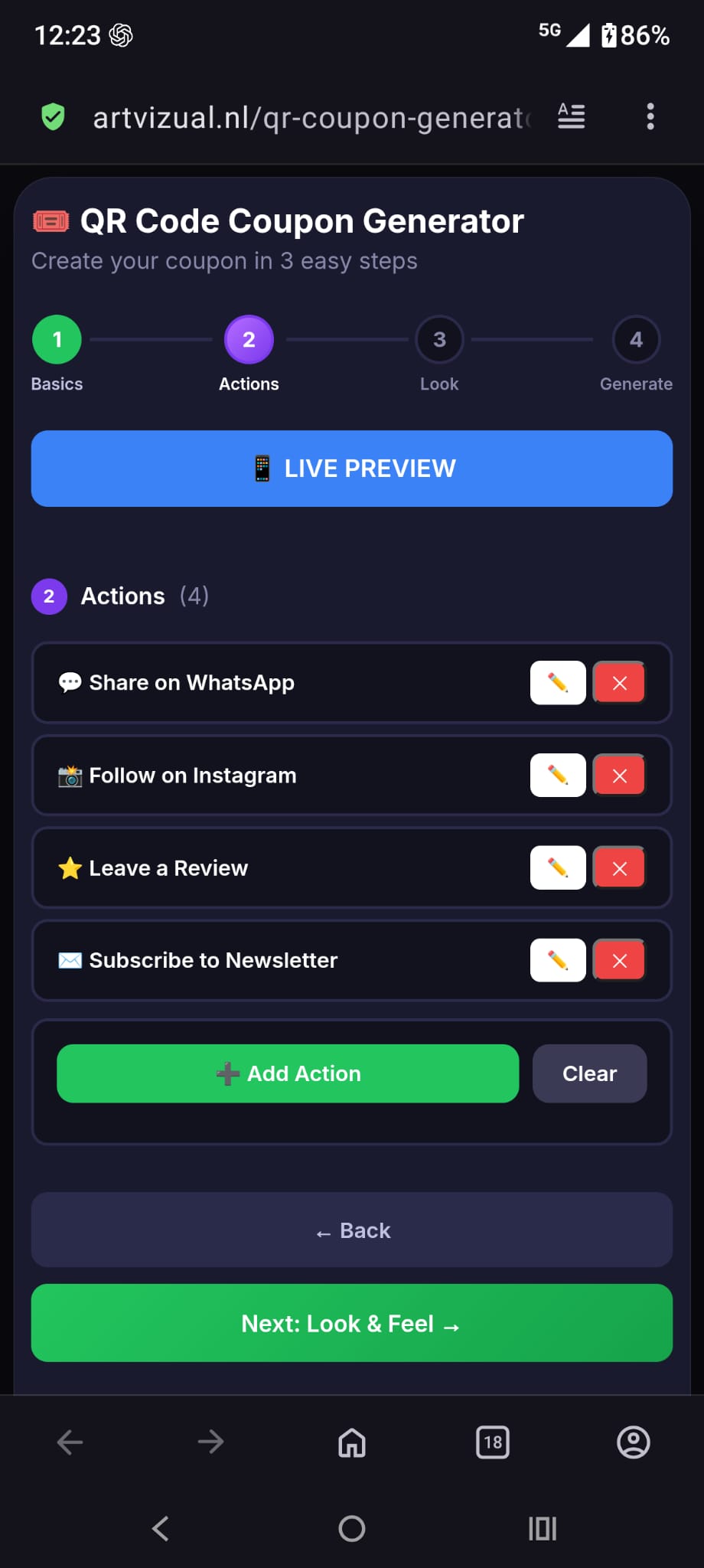 Social Coupon QR Code Generator screenshot 1