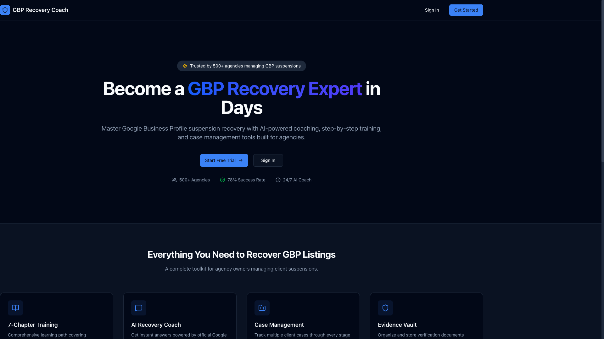 GBP Recovery Coach screenshot 1