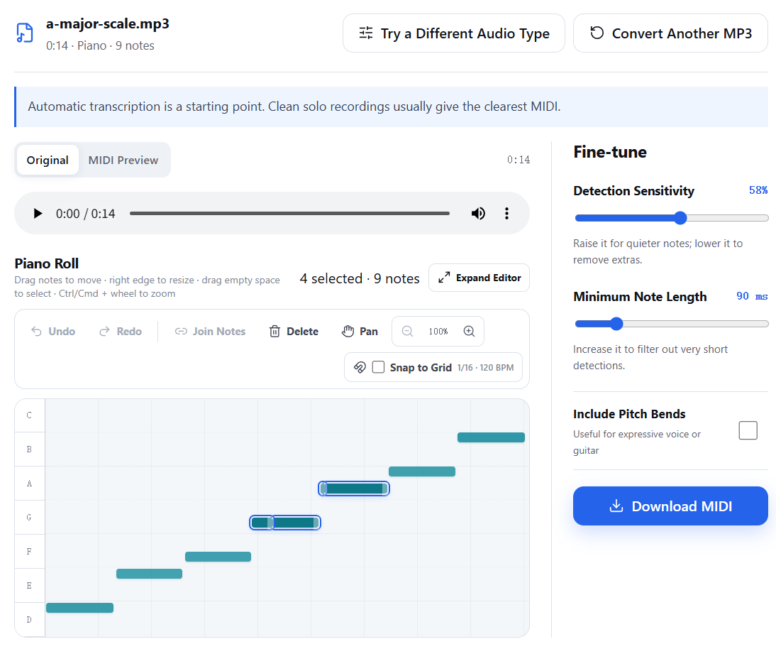 MP3 to MIDI screenshot 5