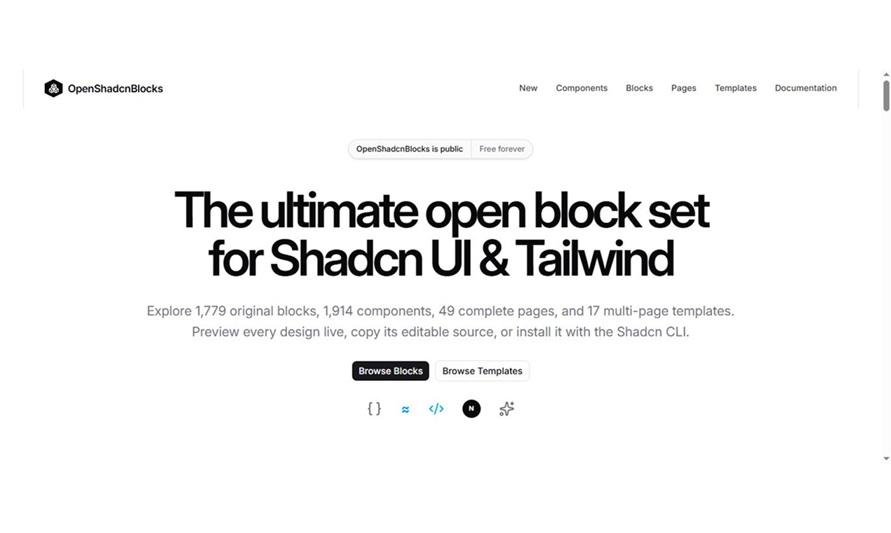 Open ShadcnBlocks screenshot 2
