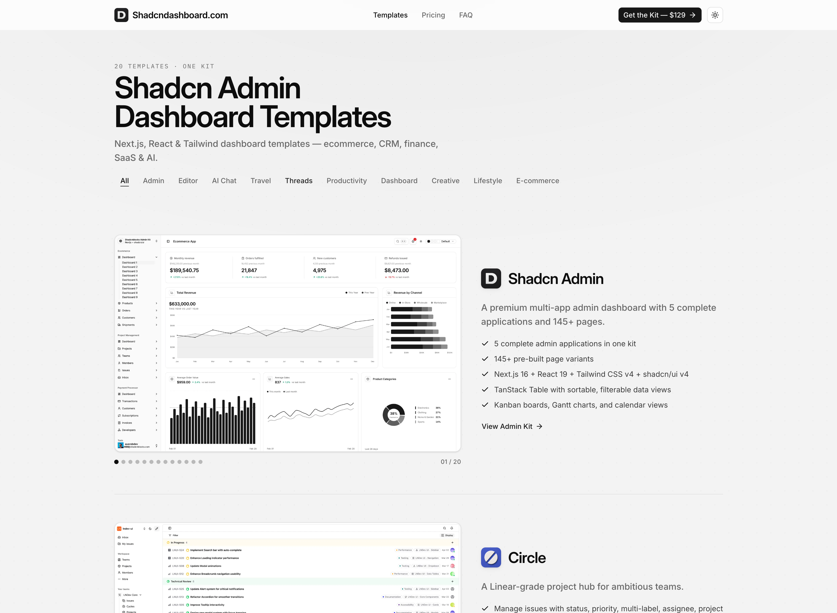 Shadcndashboard screenshot 3