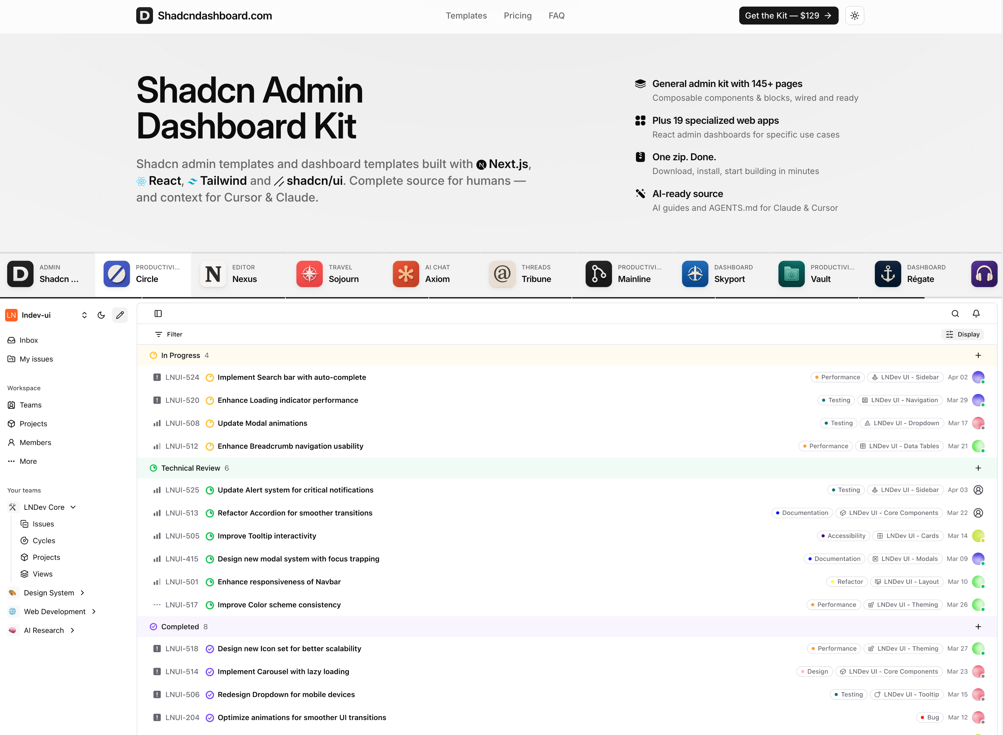 Shadcndashboard screenshot 2