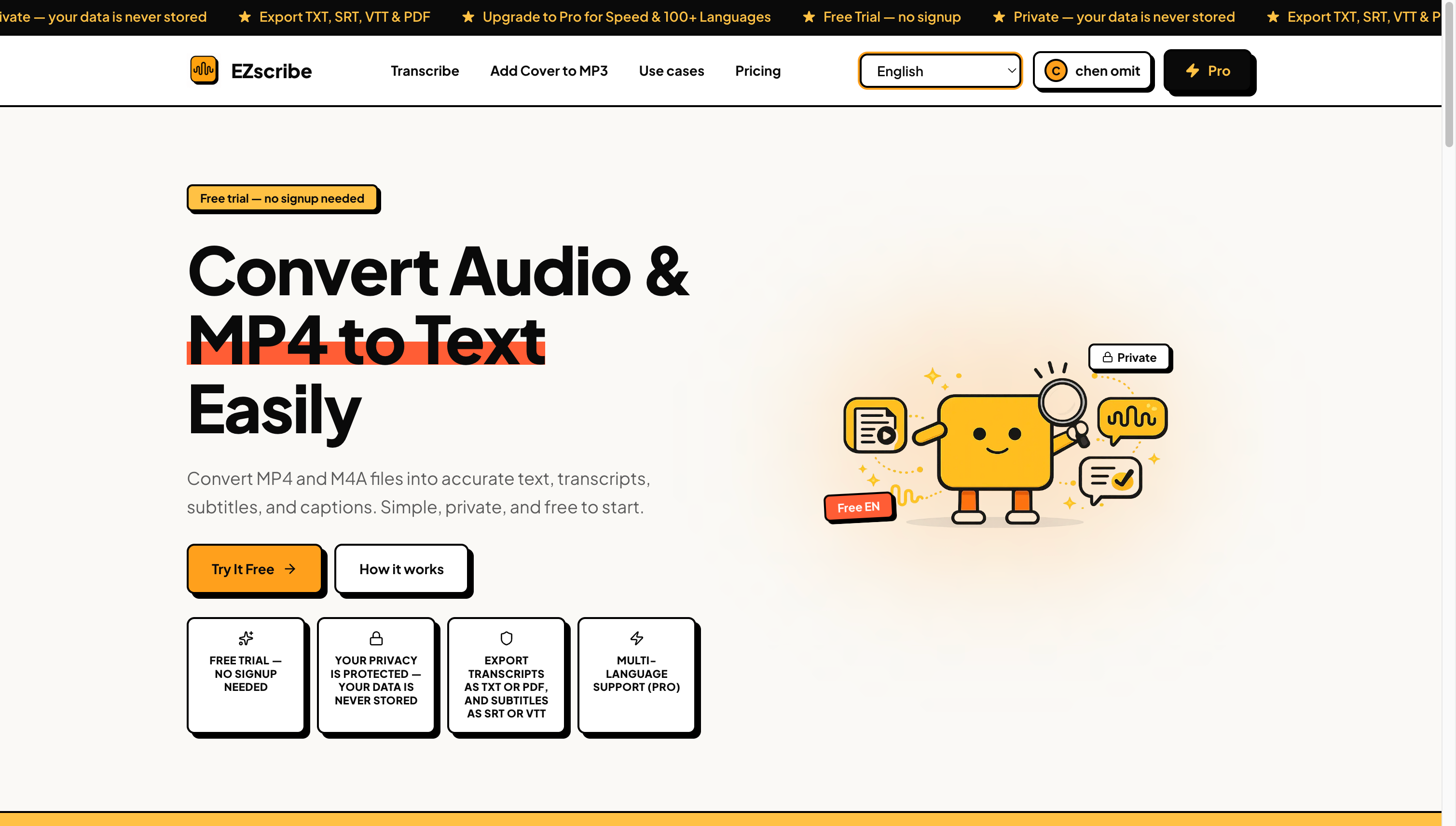 Convert Audio & MP4 to Text Easily screenshot 1