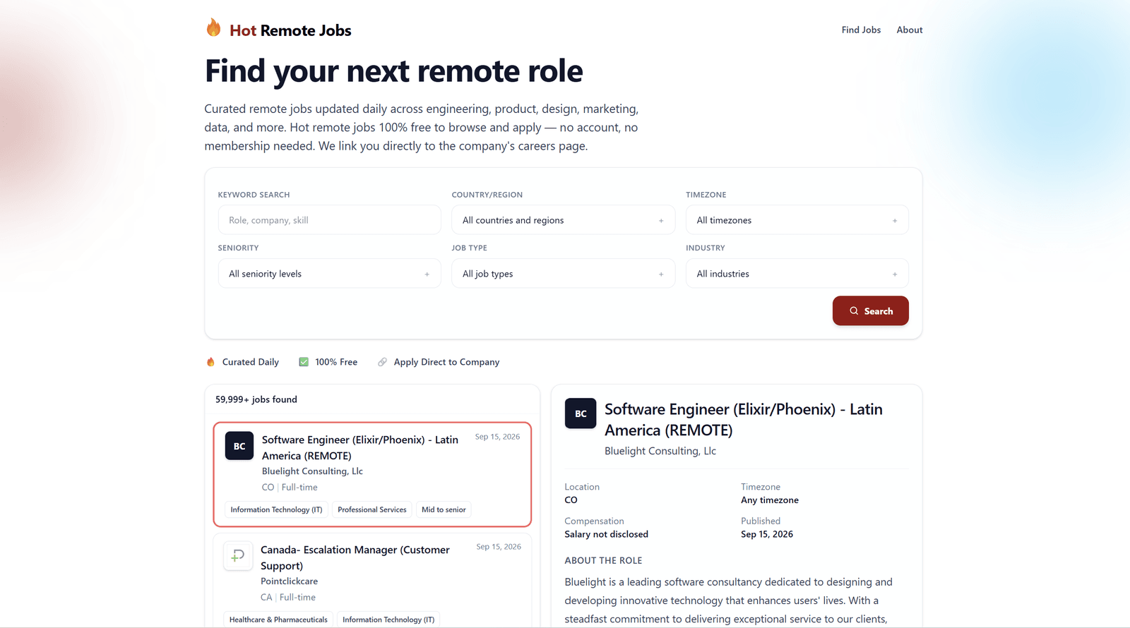 Hot Remote Jobs screenshot 1
