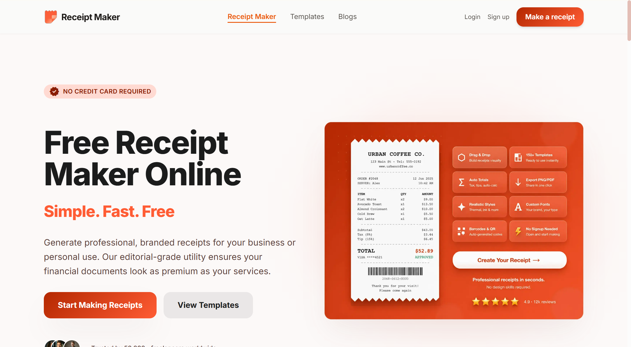 Free Receipt Maker screenshot 1