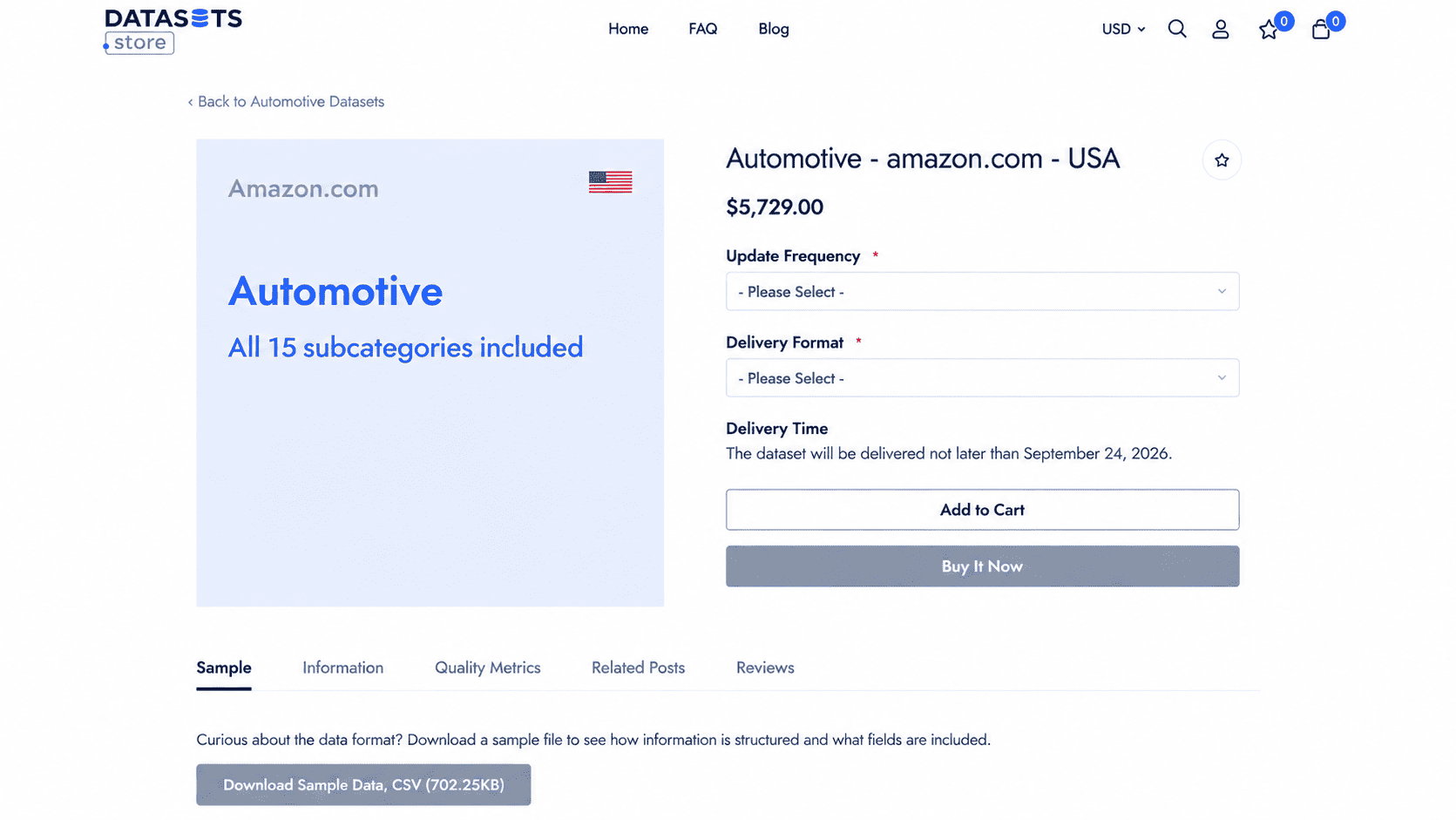 Datasets.store screenshot 2